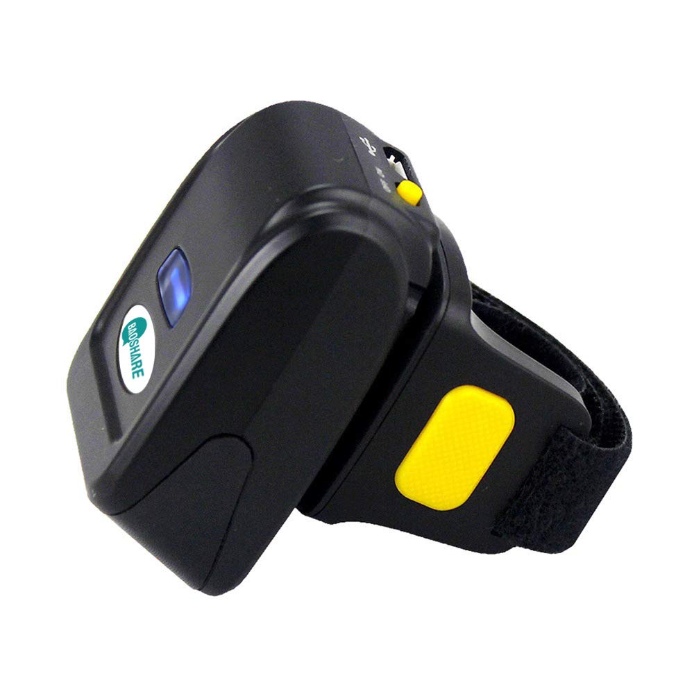 [Australia - AusPower] - Bluetooth Ring Barcode Scanner, Portable Wirless Barcode Scanner Mini 1D 2D QR Bar Code Reader Support for Windows, Mac OS, Android 4.0+, iOS 2D Ring Barcode Scanner 