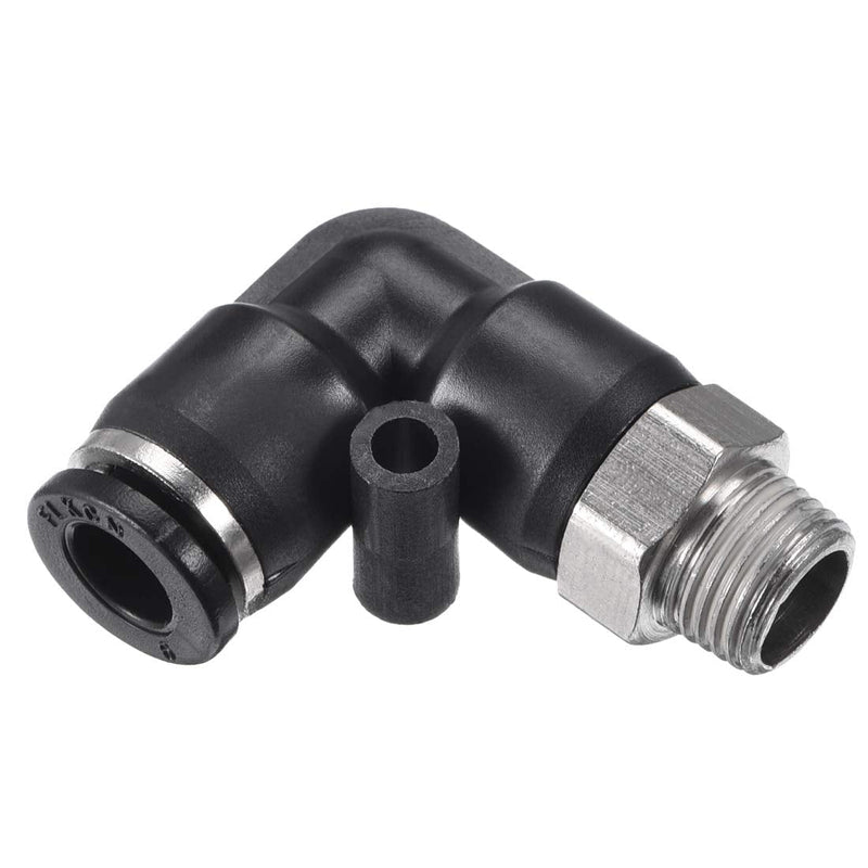 [Australia - AusPower] - uxcell Push to Connect Tube Fitting Male Elbow 6mm Tube OD x G1/8 Thread Pneumatic Air Push Fit Lock Fitting 2pcs 