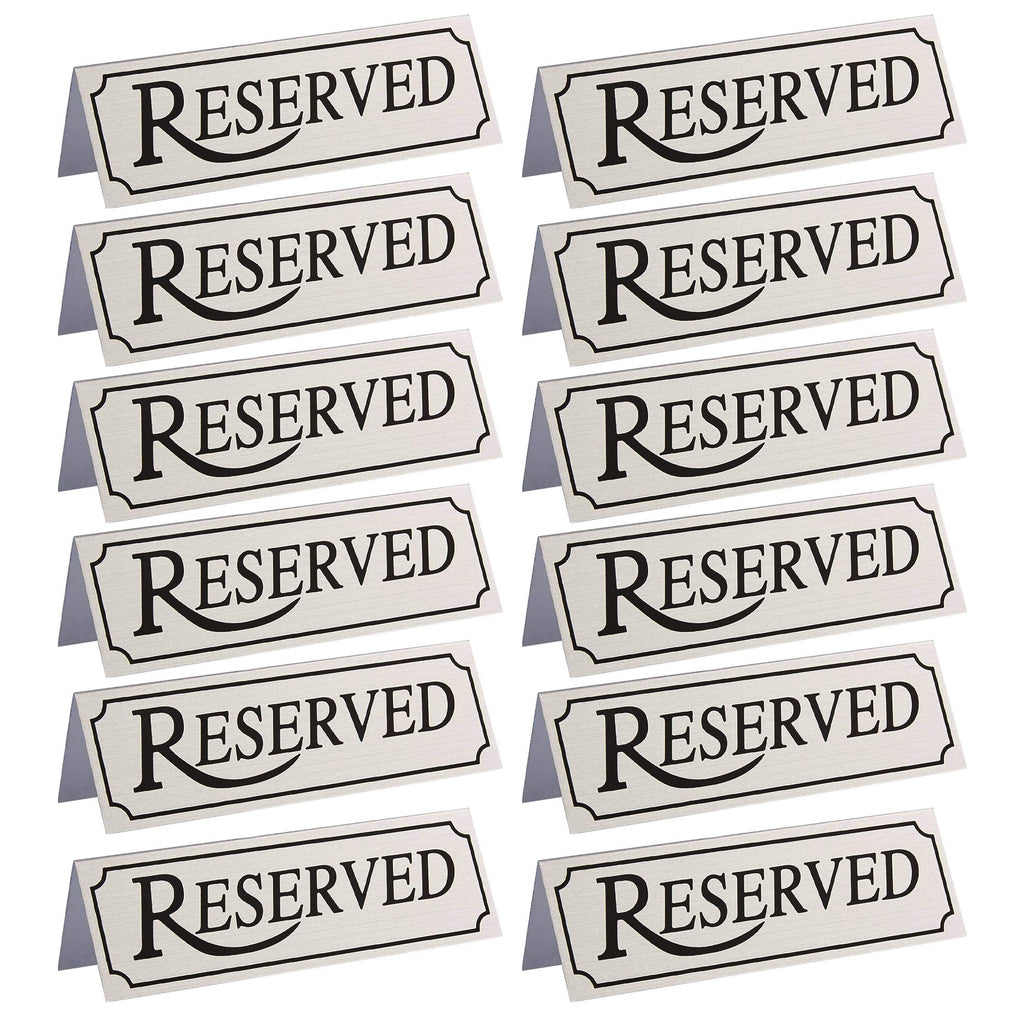 [Australia - AusPower] - Juvale 12 Pack Reserved Metal Table Tent Sign for Restaurant and Weddings 