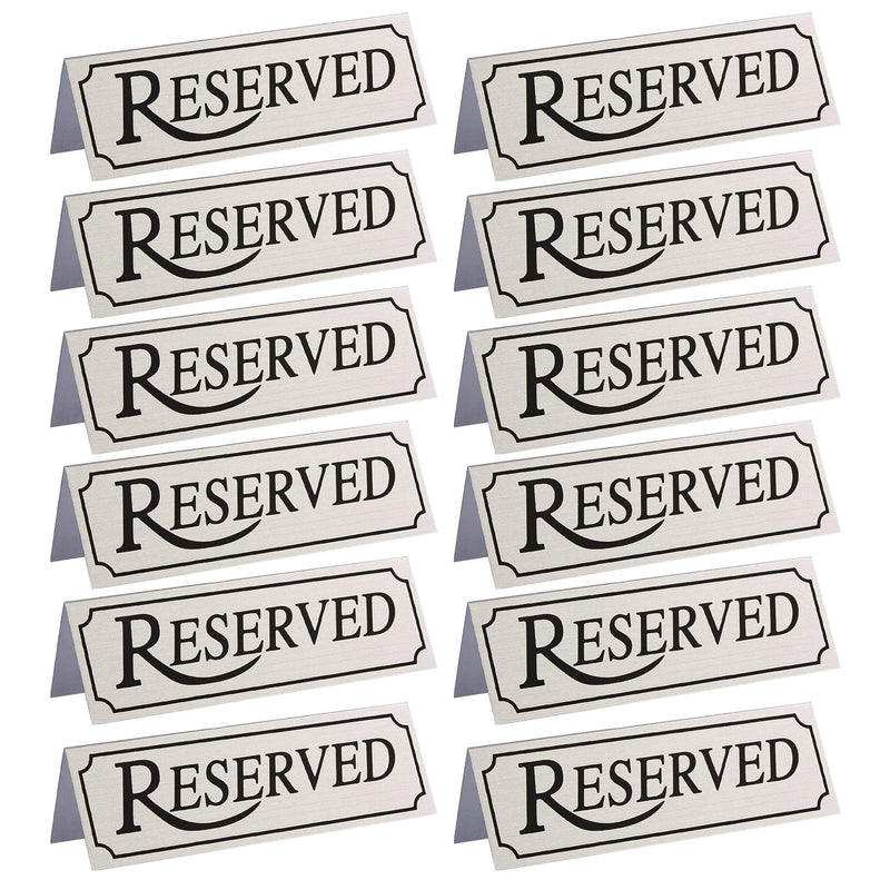 [Australia - AusPower] - Juvale 12 Pack Reserved Metal Table Tent Sign for Restaurant and Weddings 