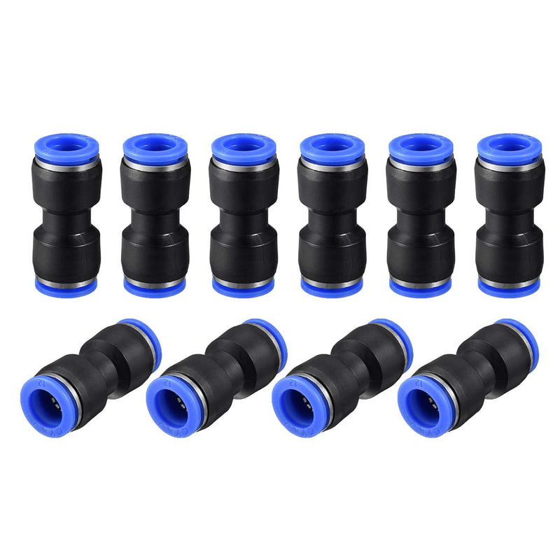 [Australia - AusPower] - uxcell Plastic Straight Union Push to Connect Tube Fitting 12mm OD Push Fit Lock Blue 10pcs 
