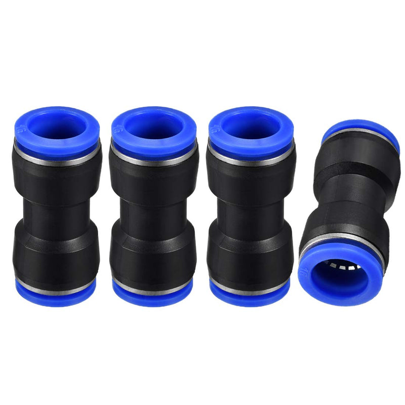 [Australia - AusPower] - uxcell Plastic Straight Union Push to Connect Tube Fitting 16mm OD Push Fit Lock Blue 4pcs 