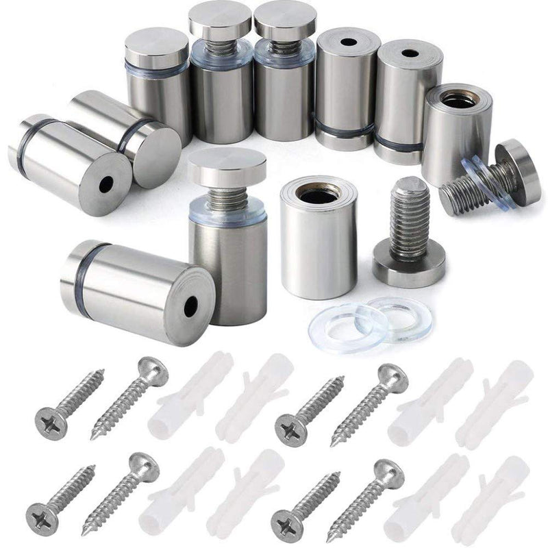 [Australia - AusPower] - Onwon 12 Pieces 3/4 x 1.2 Inch Sign Holders Standoff Screws Wall Mount Hardware Advertising Glass Acrylic Standoff Stainless Steel Nail 