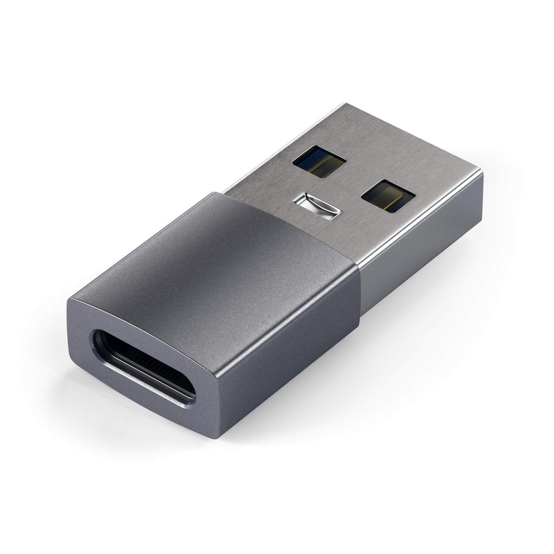[Australia - AusPower] - Satechi Type-A to Type-C Adapter Converter - USB-A Male to USB-C Female - Compatible with iMac, MacBook Pro/MacBook, Laptops, PC, Computers and More (Space Gray) Space Gray 