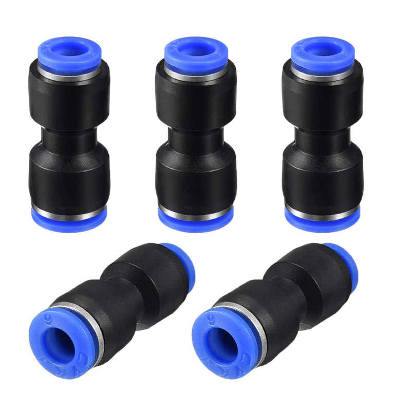[Australia - AusPower] - uxcell 5Pcs Push to Connect Fittings Tube Connect 5/32" -15/64" OD Reducing Straight Union Push Fit Fittings Tube Fittings Push Lock Blue 