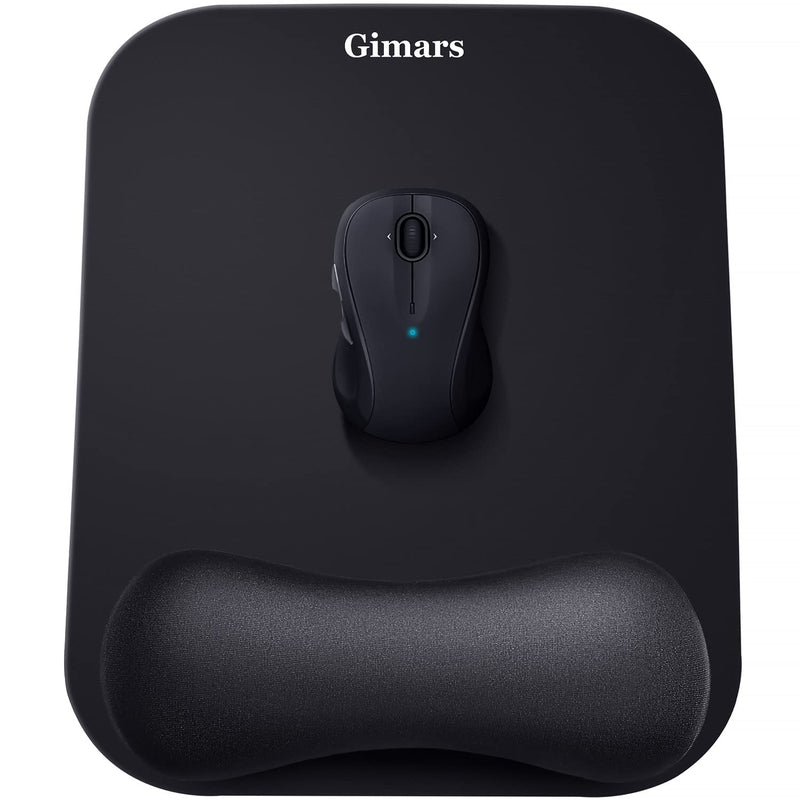 [Australia - AusPower] - Gimars Large Smooth Superfine Fibre Memory Foam Ergonomic Mouse Pad Wrist Rest Support - Mousepad with Nonslip Base for Laptop, Computer, Gaming & Office Black 