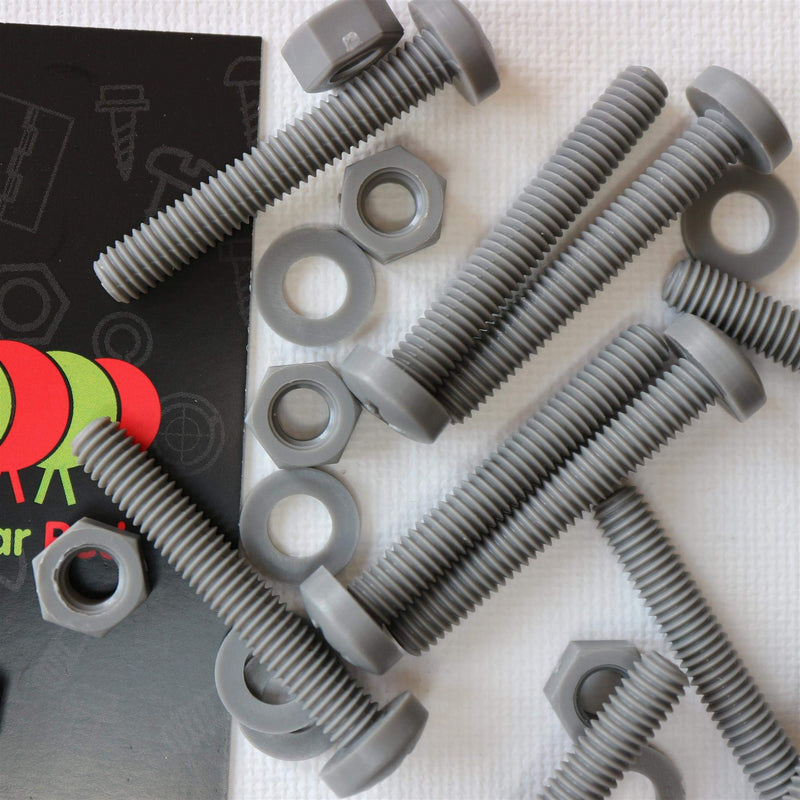 [Australia - AusPower] - 20 x Grey Pan Head Screws Polypropylene (PP) Plastic Nuts and Bolts, Washers, M6 x 40mm, Acrylic, Water Resistant, Anti-Corrosion, Chemical Resistant, Electrical Insulator, Gray, 15/64" x 1-37/64 