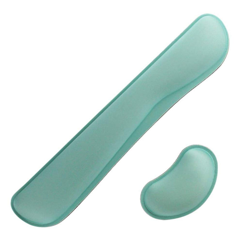 [Australia - AusPower] - Poualss Memory Foam Set Keyboard and Mouse Wrist Pad Rest,Cushion Support for Office,Gaming,Computer,Laptop and Mac,Pain Relief& Easy Typing (Mint Green) Mint Green 