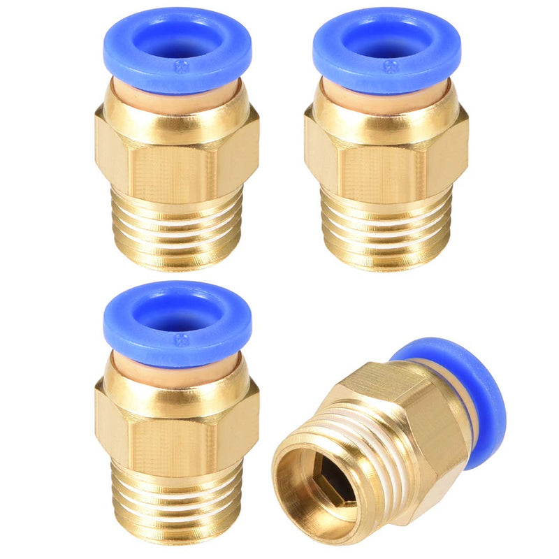 [Australia - AusPower] - uxcell Straight Pneumatic Push to Quick Connect Fittings 1/4NPT Male x 8mm Tube OD 4pcs 