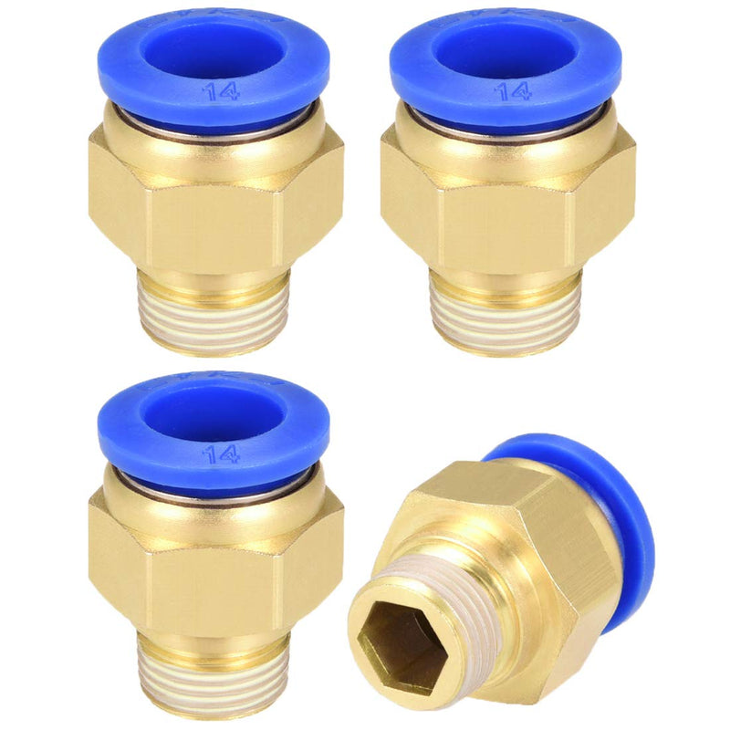 [Australia - AusPower] - uxcell Straight Pneumatic Push to Quick Connect Fittings G3/8 Male x 14mm Tube OD 4pcs 