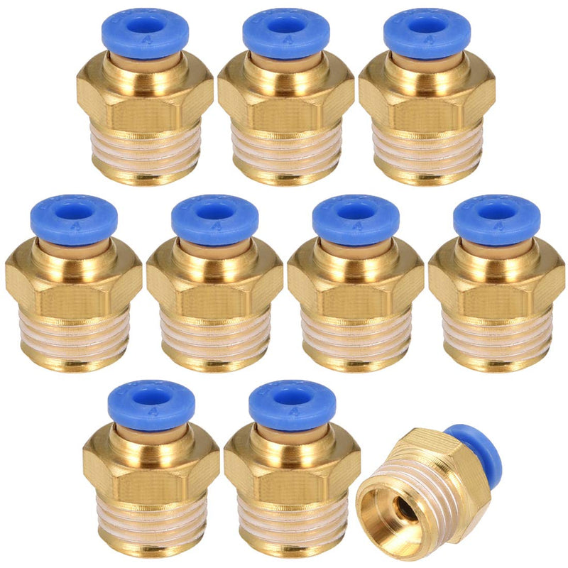 [Australia - AusPower] - uxcell Straight Pneumatic Push to Quick Connect Fittings G1/4 Male x 4mm Tube OD 10pcs 