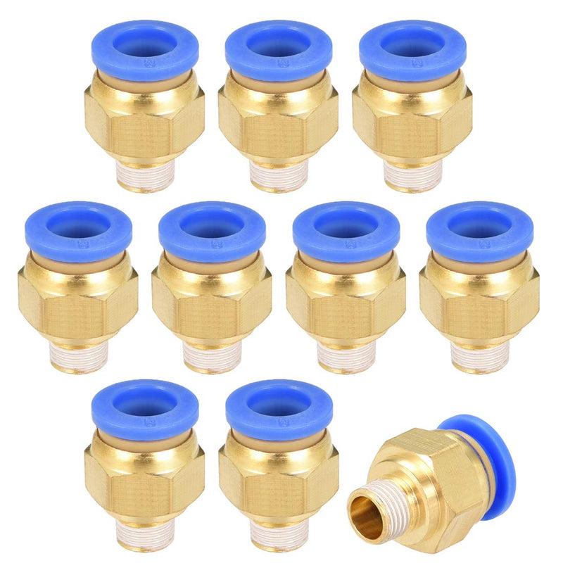[Australia - AusPower] - uxcell Straight Pneumatic Push to Quick Connect Fittings G1/8 Male x 8mm Tube OD 10pcs 