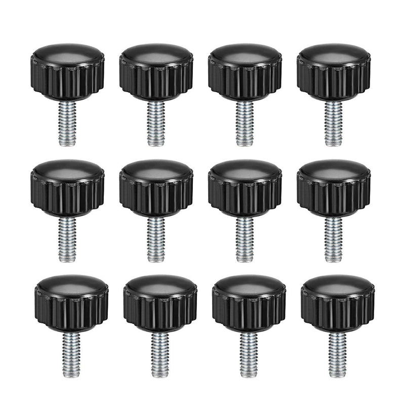 [Australia - AusPower] - uxcell M4 x 10mm Male Thread Knurled Clamp Knobs Grip Thumb Screw on Type Round Head 12 Pcs M4 x 10 