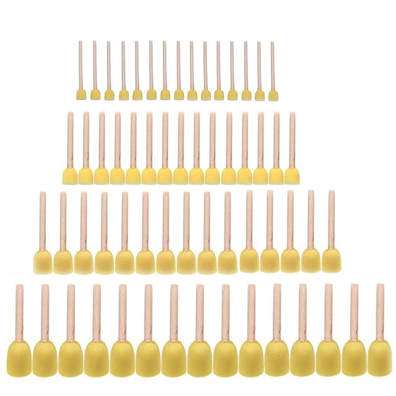 [Australia - AusPower] - 60pcs Assorted Round Paint Foam Sponge Brush Set Painting Tools, Brush Set - Great for Kids Arts and Crafts, Stencils, Painting 