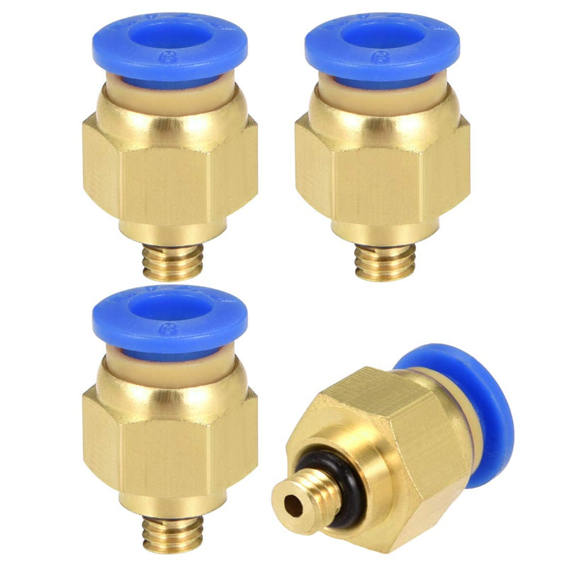 [Australia - AusPower] - uxcell Straight Pneumatic Push to Quick Connect Fittings M5 Male x 6mm Tube OD 4pcs 