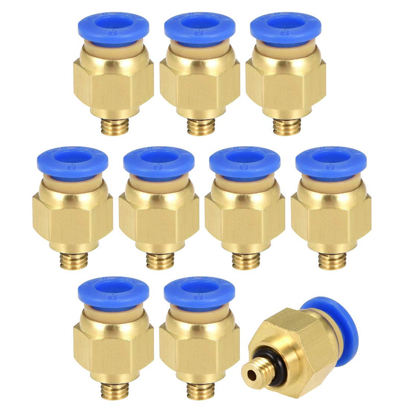 [Australia - AusPower] - uxcell Straight Pneumatic Push to Quick Connect Fittings M5 Male x 6mm Tube OD 10pcs 