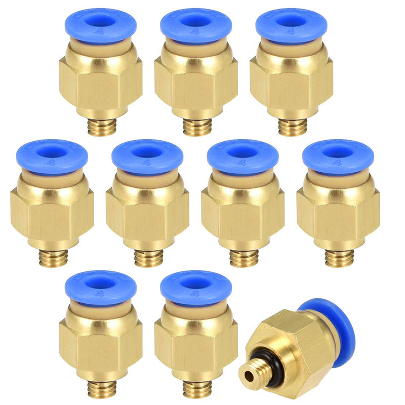 [Australia - AusPower] - uxcell Straight Pneumatic Push to Quick Connect Fittings M5 Male x 4mm Tube OD 10pcs 