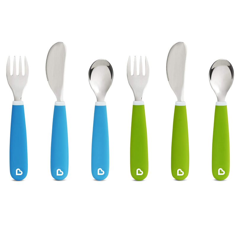 [Australia - AusPower] - Munchkin Splash Toddler Fork, Knife and Spoon Set, 6 Pack, Blue/Green 