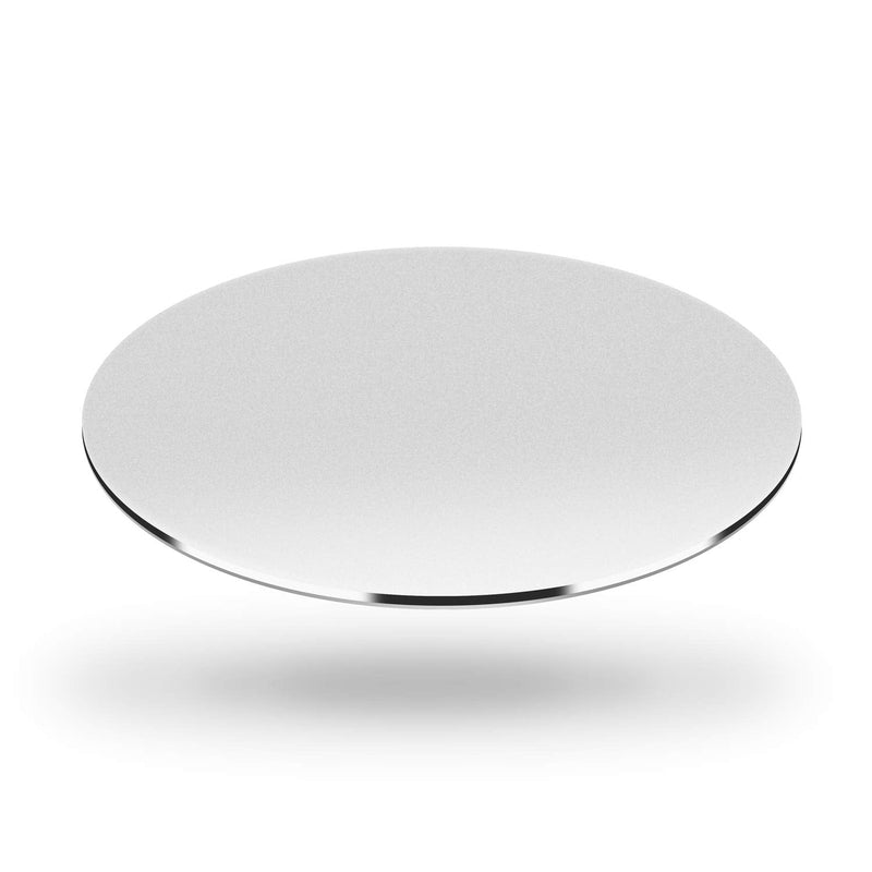 [Australia - AusPower] - DSKKWS Metal Aluminum Mouse Pad, Office Thin Hard Mouse Mat Leather Surface Double Side Precision Silver and Black Mouse Pads for Fast and Accurate Control(Round) Silver Round 