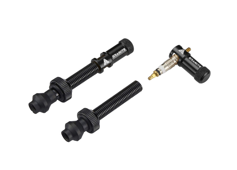 [Australia - AusPower] - Granite Juicy Nipple Valve Cap and Presta Valve Stem Set, Bike Tire Caps Dust Covers Black 
