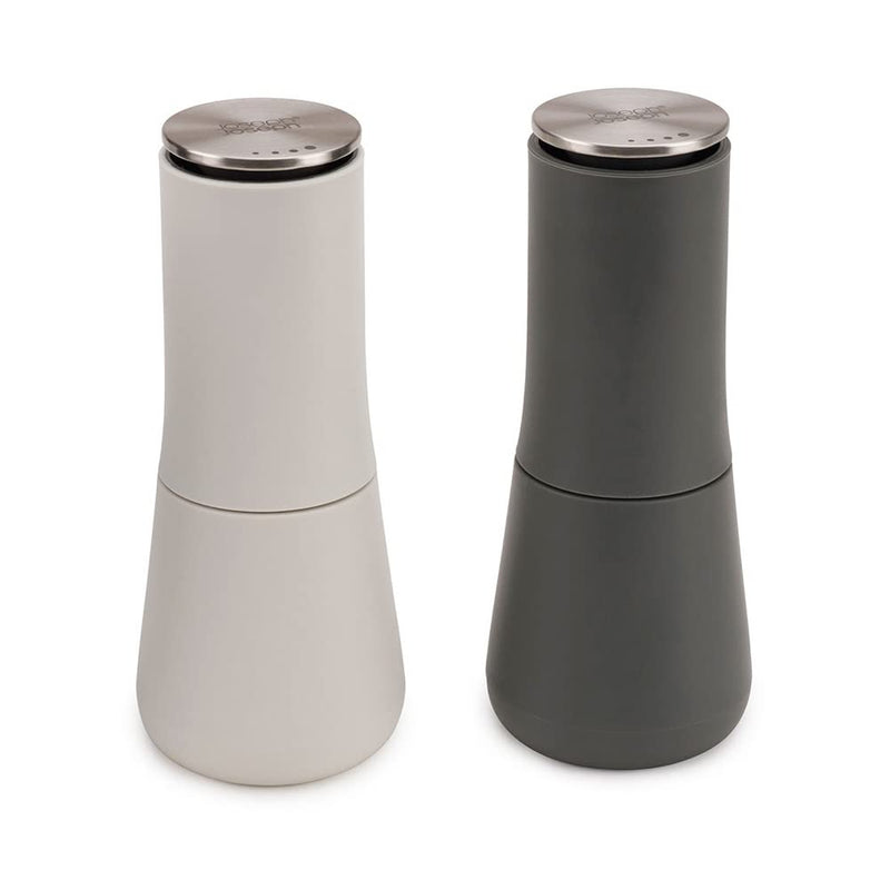 [Australia - AusPower] - Joseph Joseph - 95036 Joseph Joseph Milltop Salt and Pepper Grinder Set with Adjustable Grind Size Coarseness, Dark Gray/White, 2-piece 