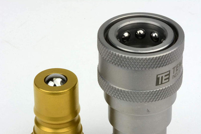 [Australia - AusPower] - TEMCo 3/8" Female NPT Thread 3/8" Body Pair Hydraulic Coupler ISO 7241B Ball Valve Quick Connect for Tractors and Ag Equipment Fits Pioneer Parker Format - HF0066 (HF0064 + HF0065) 