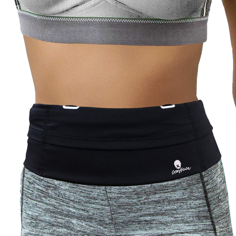 [Australia - AusPower] - Universal Running Belt for all Phone (iPhone 13/12/11/8/7/X/SE/XR/XS/Max/Plus/Pro, Samsung Galaxy S21/S20/S10/S9/S8/Ultra). Sports Waist Pack for Runners, Fitness, Exercise and Gym Workouts (Black) 