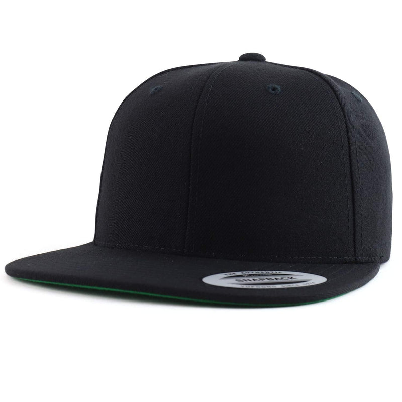 [Australia - AusPower] - Armycrew Flexfit Oversize XXL Structured Blank Flatbill Snapback Cap 8 Black 