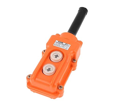 [Australia - AusPower] - Crane Pendant Control Pushbutton Switch 2 Ways Hoist Crane Push Button Switch, 250V, 5 Amp, 500V, 2 Amp, Orange Hoist Pendant Switch 