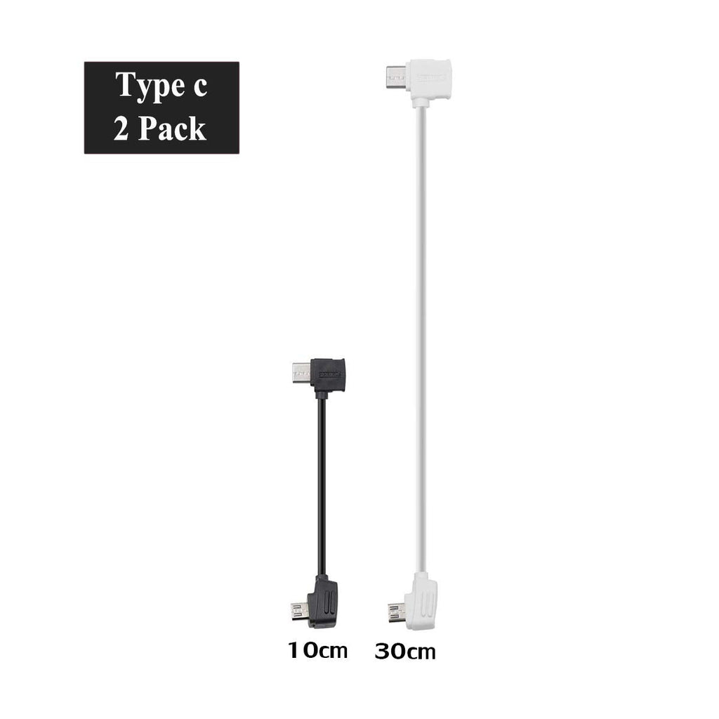 [Australia - AusPower] - STARTRC Durable Micro USB to Type C USB Cable for DJI Mavic Mini/Mini SE/Mavic 2 Pro/Zoom/Mavic Air/Mavic Pro/Platinum/Spark Data Cable 2Pack 