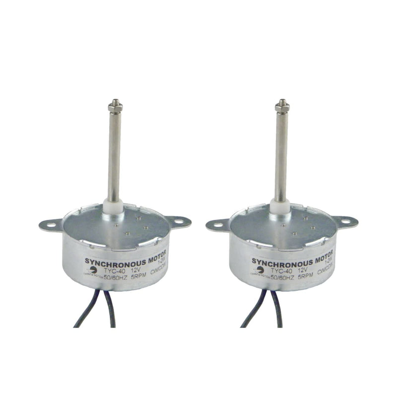 [Australia - AusPower] - CHANCS Synchronous Motor TYC-40 AC 12V 5RPM Shaft Length 4.6cm for Fiber Optic Christmas Ornament (2PCS) 2PCS 