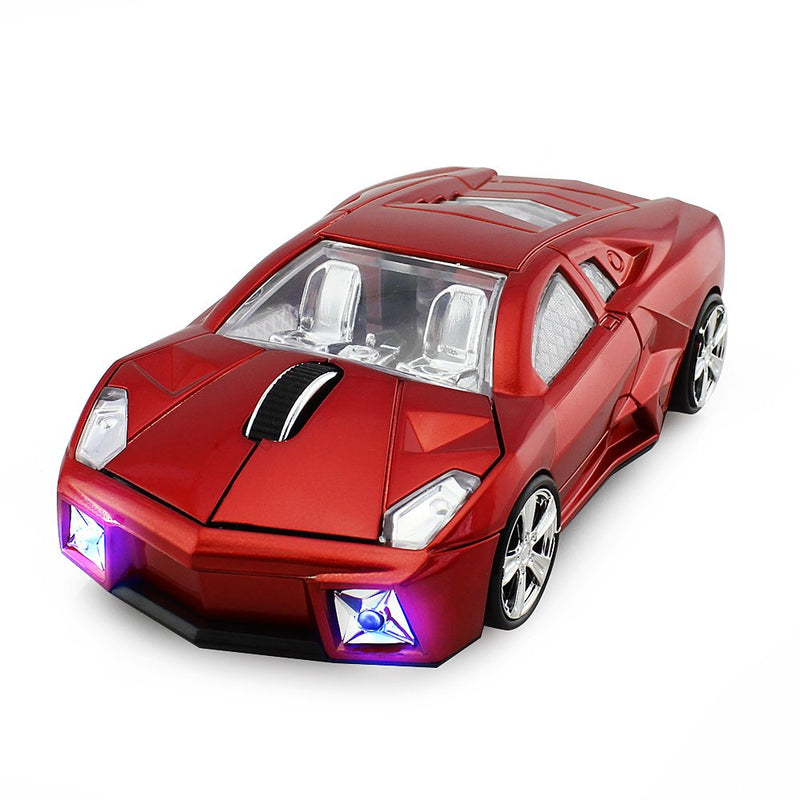 [Australia - AusPower] - ECOiNVA Wireless Sports Car Mouse Computer Mice Shiny Surface 2.4GHz Mouse (Red) Red 