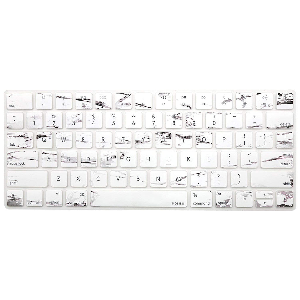 [Australia - AusPower] - MOSISO Keyboard Cover Compatible with iMac Wireless Magic Keyboard Type Protector, 2015 US Version (MLA22LL/A, A1644), Soft Protective Ultra Thin Pattern Keyboard Skin, White Marble 