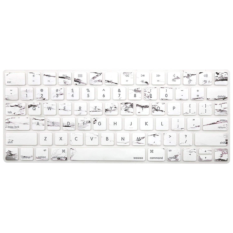 [Australia - AusPower] - MOSISO Keyboard Cover Compatible with iMac Wireless Magic Keyboard Type Protector, 2015 US Version (MLA22LL/A, A1644), Soft Protective Ultra Thin Pattern Keyboard Skin, White Marble 