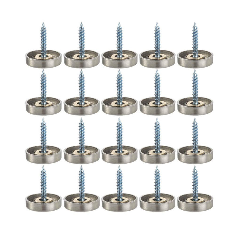 [Australia - AusPower] - Mellewell 20 PCS Stainless Steel Screw Cover/Cap (Full Metal Construction 3/5" Diameter) Fasteners, Decorative Mirror, Sign/Advertising Hardware, Nails, Construction, CB8026A-20 3/5 Inch (20 PCS) 