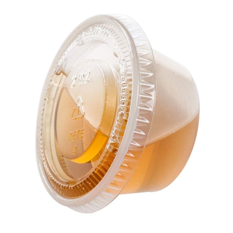 [Australia - AusPower] - TashiBox 2 oz 100 Sets Disposable Plastic Cups with Lids, Jello Shot Cups Souffle Cups… 2oz-100Sets 