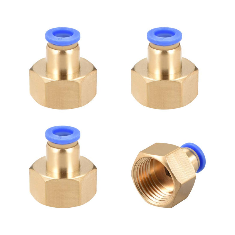 [Australia - AusPower] - uxcell Push to Connect Tube Fitting Adapter 8mm Tube OD x G1/2 Female Straight Pneumatic Connecter Connect Pipe Fitting 4pcs 
