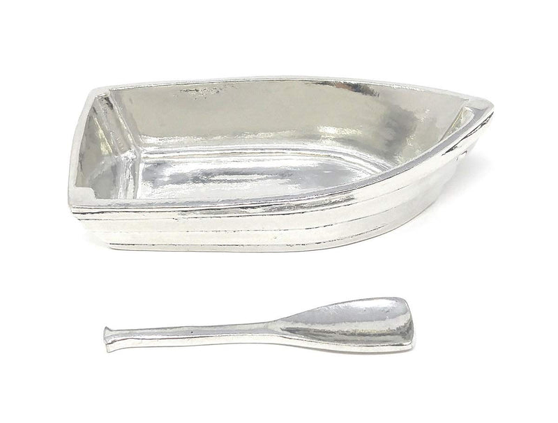 [Australia - AusPower] - Polished Pewter Row Boat Salt Cellar with spoon 31/4" to serve Salt, Spice or Herbs SD19 