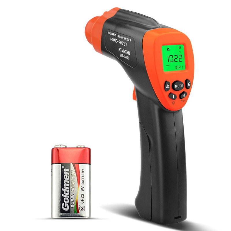[Australia - AusPower] - Non-Contact Digital Infrared Thermometer-BTMETER 980G High IR Laser Temp Gun for Kitchen Cooking Grilling Automotive with 16:1 of Distance Spot Ratio Backlit(-58℉-1292℉)(NOT for Human Temp) 