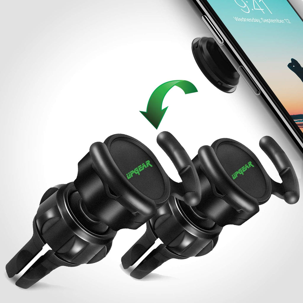 [Australia - AusPower] - UPGear Phone Clip Car Mount & Holder for Cell Phone [2 Pack] - Air Vent Clip Designed for Android or iPhone with Phone Clip || Sturdy Mount with 360 Degrees Grip & Lock for GPS Navigation 