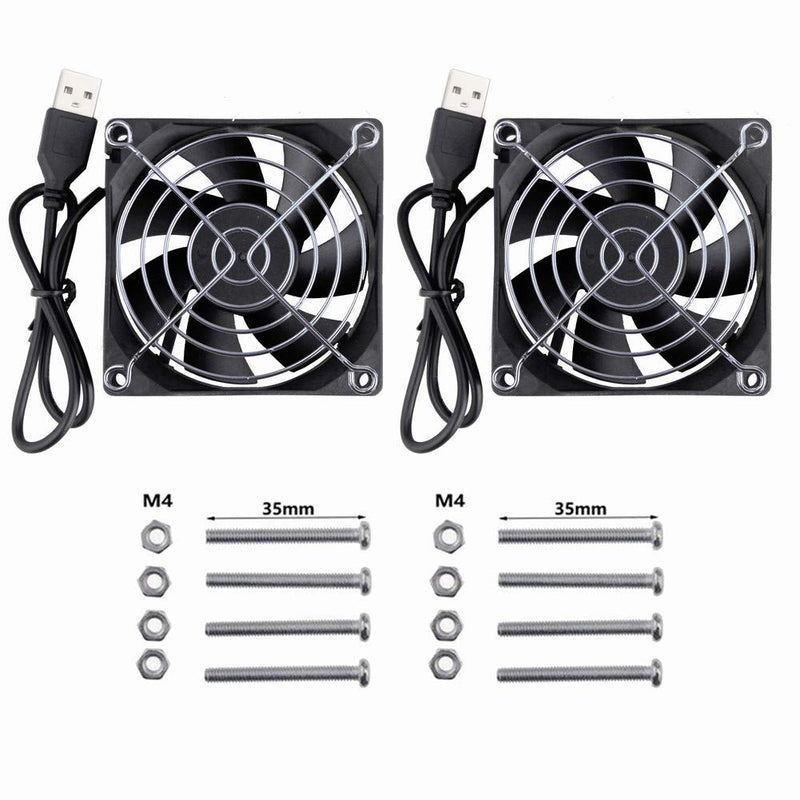 [Australia - AusPower] - GDSTIME Dual 80mm USB Fan 80mm x 25mm 5V for Receiver DVR Playstation Xbox Computer Cabinet Cooling 80x80x25mm 