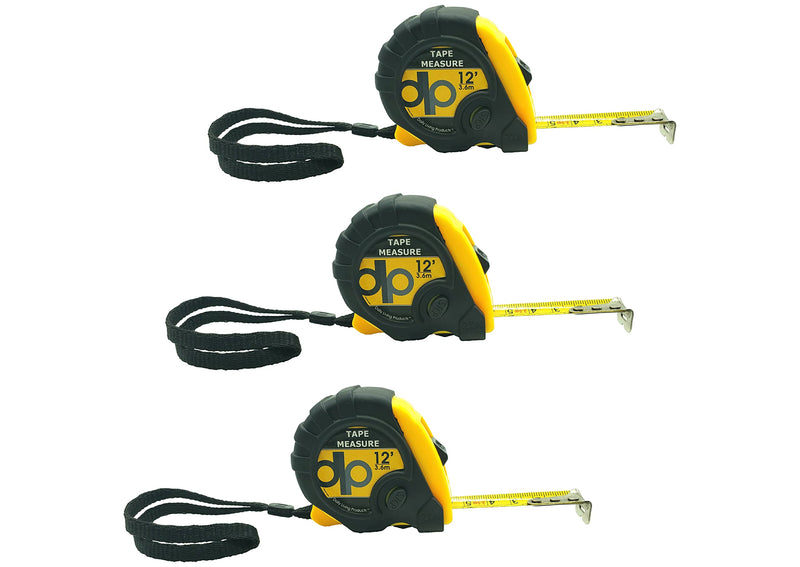[Australia - AusPower] - Daily Living Products Small Tape Measure 3-Pack - Measurement Tape with Standard Inches and Metric - Tape Measure Retractable - Measuring Tape Retractable with Pause Buttons - Easy Read Tape Measures 