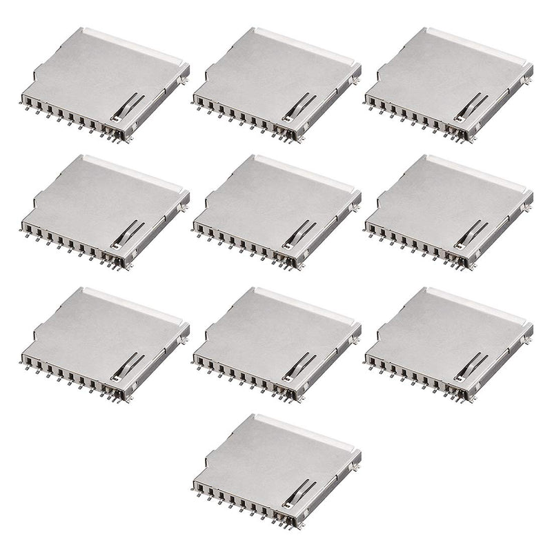 [Australia - AusPower] - uxcell SD Memory Card Socket Long Body 11 Pin PCB Mount Connector 10pcs 