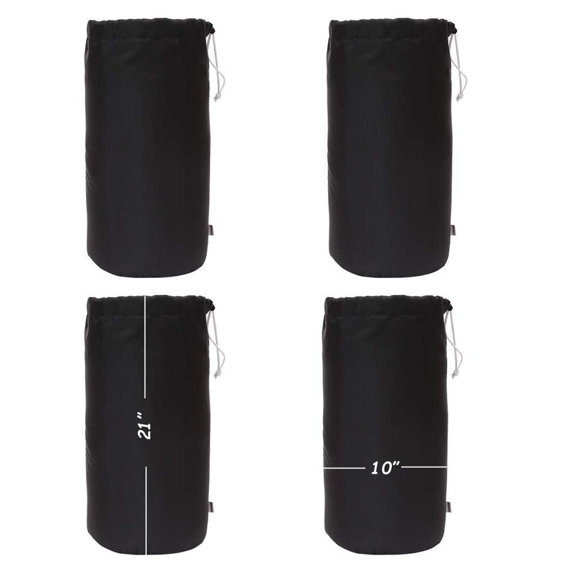[Australia - AusPower] - Augbunny Durable Drawstring Water Resistant Dust Flap Stuff Sack Bag 4-Pack Black Small 