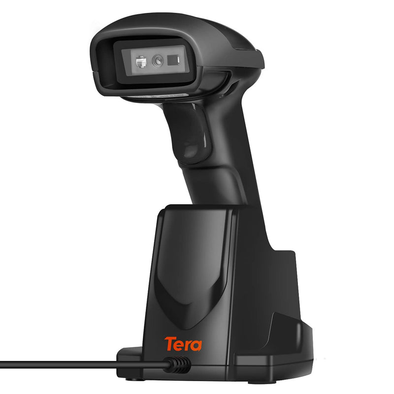[Australia - AusPower] - Tera Wireless Barcode Scanner 1D 2D QR with USB Charging Base Handheld Bar Code Reader Scanner Automatic Sensing Fast Precise Scanner, D6100 