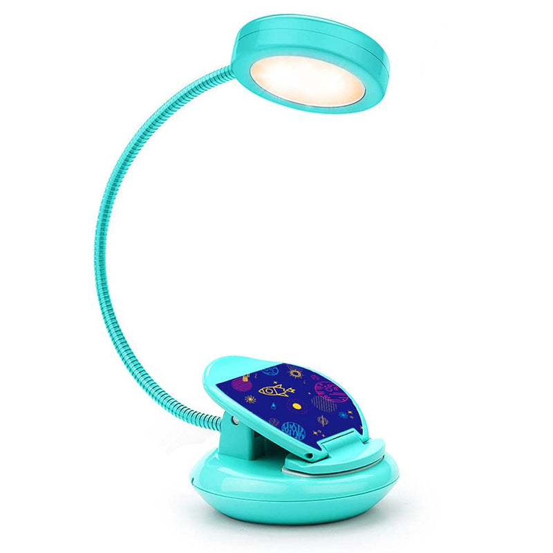 [Australia - AusPower] - Vekkia Cute Rechargeable 7 LED Eye-Care Book Light, Clip on Reading Lights for Reading in Bed, 3 Levels, 1.8oz Super Light Weight, Up to 40 Hours Reading. Great Gift for Kids & Readers (Blue) Blue 