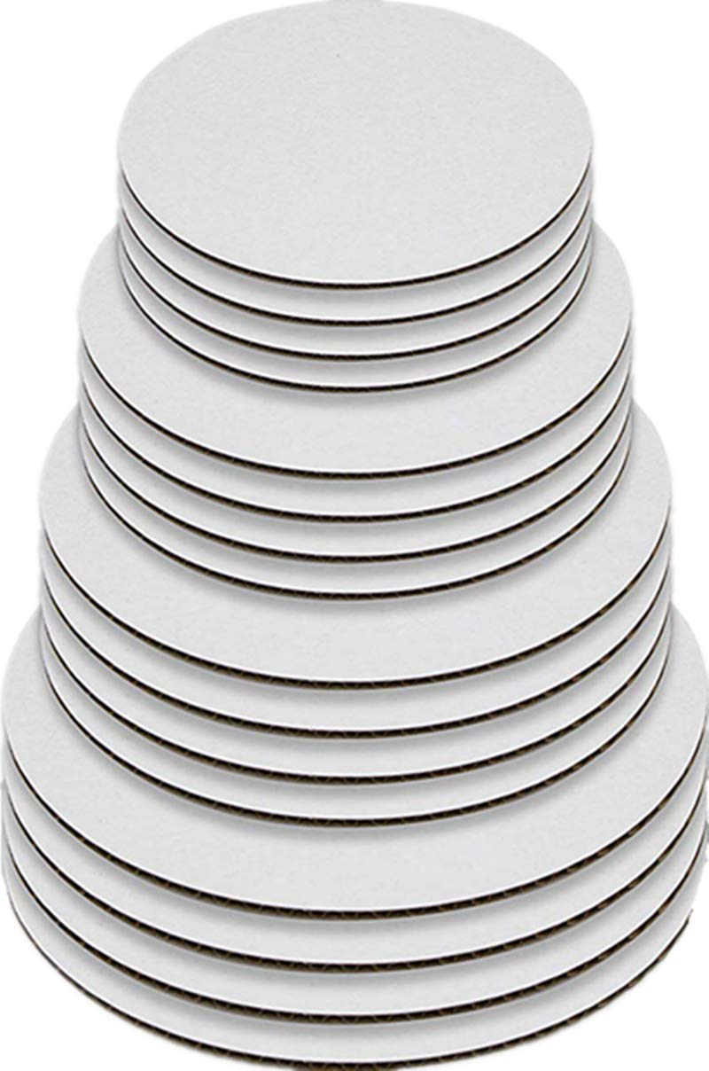 [Australia - AusPower] - Round Greaseproof Cake Boards – White Cake Circle Base, 6/8/10/12 inch, 5 of Each Size 