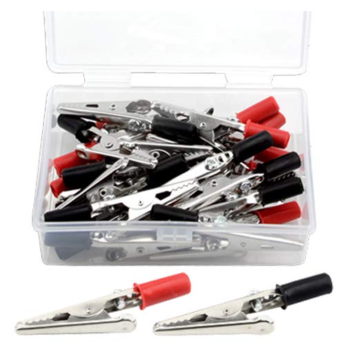 [Australia - AusPower] - WMYCONGCONG 25 PCS Metal Alligator Clips Electrical Test Clamps with Plastic Hands Red Black Kit 