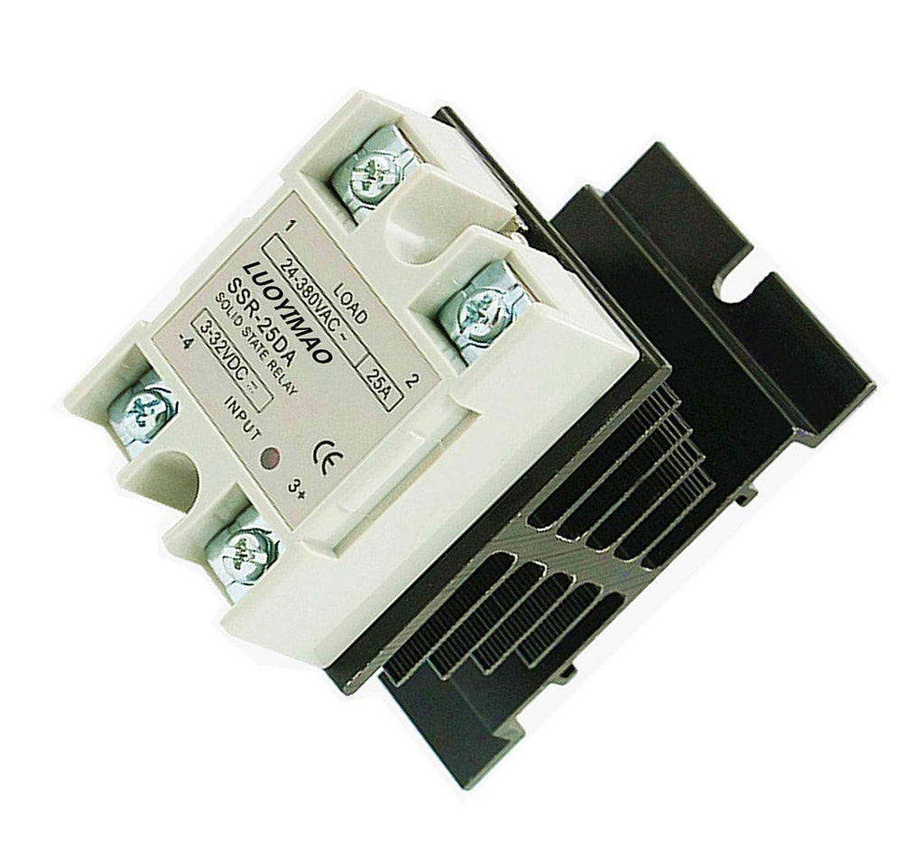 [Australia - AusPower] - LUOYIMAO SSR-25 DA 25A 3-32V DC / 24-380V AC Solid State Relay and Heat Sink 