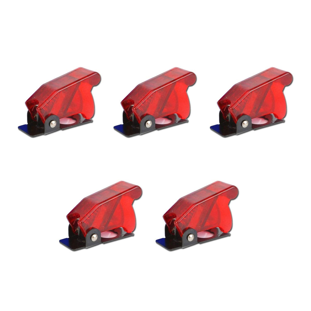 [Australia - AusPower] - Antrader Plastic 12mm Mount Dia. Toggle Switch Cover Dustproof Safety Waterproof Safety Flip Cover Cap Red 6-Pack 